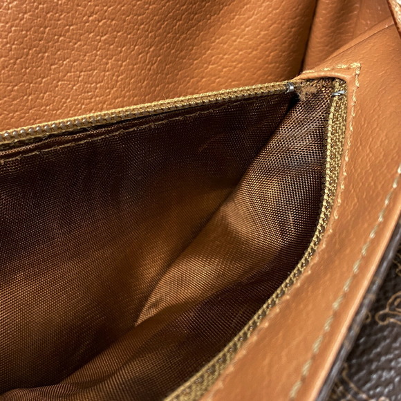 Celine Macadam Pattern Diagonal Canvas Shoulder Bag Brown - Picture 6 of 7